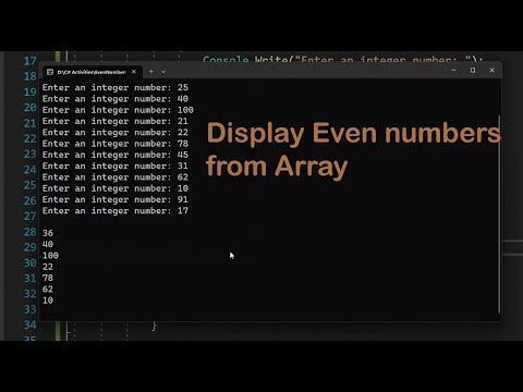 Display Even Numbers from Array C# Console Application Part  23 | Tagalog Tutorials