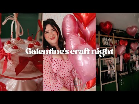 Hosting a Galentine’s craft night 🎀💌🍫 | decorating, dessert board, cake DIY & hosting ideas