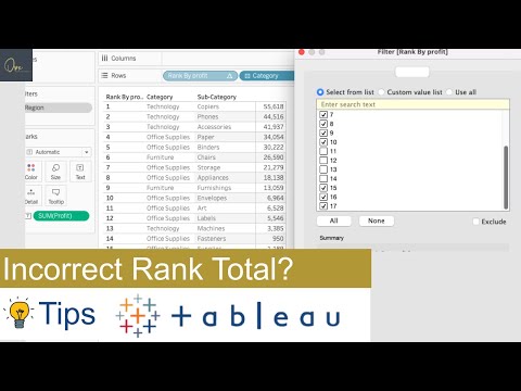 How to Fix Incorrect Rank and Rank Total | Tableau Tips