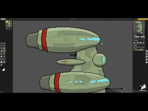 Pixel art drawing - space ship from the Armada set vol 2. 