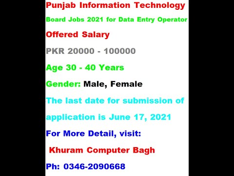 PITB Jobs 2021