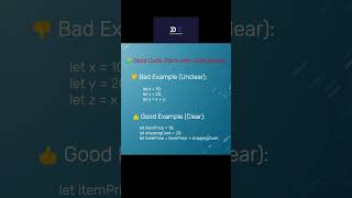 Good Code Starts With Good Names #cleancode #javascript #devtips#codingtips #shorts #programming