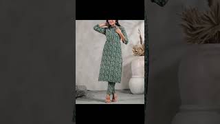 Most Trending Printed Cotton Kurti Design with Bottom #shorts #rekhafashionupdates