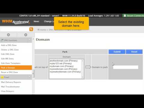 How to park a domain in WHM