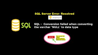 SQL   Conversion failed when converting the varchar 'NULL' to data type