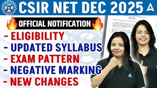 CSIR NET Dec 2025 Application Form 🔥 | CSIR NET Notification 2025 | CSIR NET Syllabus, Eligibility