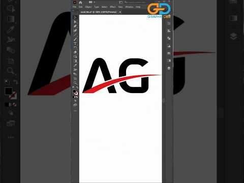 AG Letter Logo Design in Illustrator #shorts #graphicdex