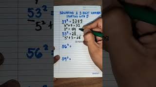 Squaring a 2-digit Number Starting with 5  #MentalMath #MathTricks #MathShortcuts #Shorts #MathHacks