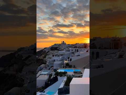 Insane sunset in Santorini! #santorini #shorts