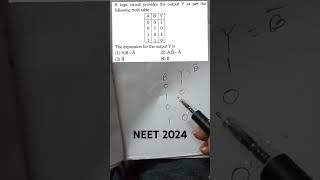 #neet2024 #neetpyq #neetsolutions #neetpyqsolution #nta #semiconductor #truthtable A logic circuit