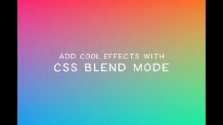 How to make Blend Mode effect using CSS || Speed Coding || CSS Cool effect