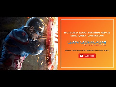Split Screen Layout Pure Html and Css using Jquery