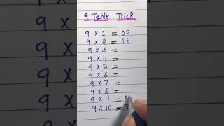 👆🏻🤗Different trick for Table 9 #Multiplicationtricks @starstories8740 #shorts #learnmaths