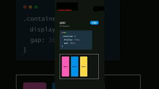 gap property define in size of the gap between row and column in flexbox #html #shortsvideo #css #yt