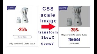 Css scale image and transform SkewX SkewY in html - speed coding