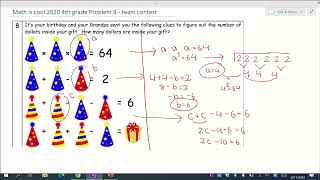 Math is cool 2020 4th grade Problem 8 - Team contest