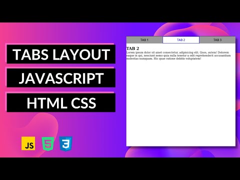 CREATE TABS WITH JAVASCRIPT HTML CSS