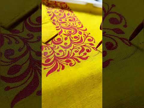 Cotton Kurta design..💛 #shorts #youtube #youtubeshorts #artwork #saraswati #saraswatipuja #trending