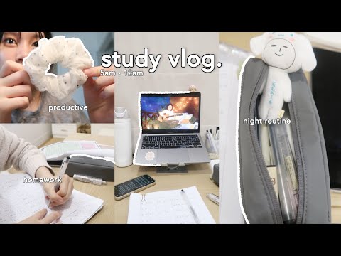 5AM STUDY VLOG: highschool, homework, productive, night routine 
