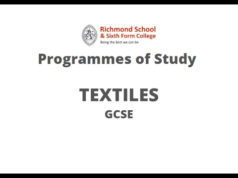 Textiles GCSE Subject Video