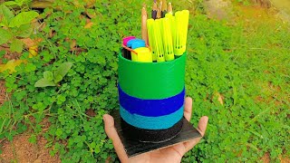 pen stand craft #youtube#craftideas #penstandcraft #studyorganization