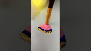 Satisfying Miller Pink & Gold Stroke 🎨| Aesthetic Brush Art #shortsfeed #satisfying  #art #colors