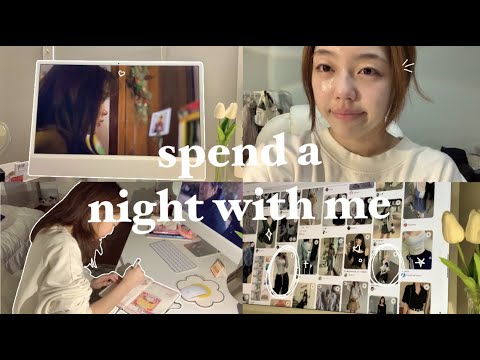 spend a night with me: night owl, journalling, kdrama, cleaning, editting