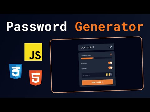 Beautiful Password Generator using only HTML, CSS, and JavaScript | Step-by-Step Tutorial
