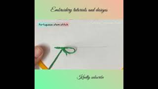 Portuguese Stem stitch #shorts #ytshorts #1minutetutorial #portuguesestemstitch  #stemstitch