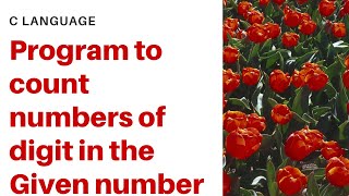 Program To Count Number Of Digits In A Given Number