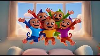 Five Little Monkeys Jumping High | Fun Counting Song for Kids | Learn Numbers 1-5 Nursery Rhyme