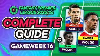 FPL GW16 COMPLETE GUIDE ⁉️ Timber a doubt! Munoz OUT 🚨 | Fantasy Premier League Tips 2025/26