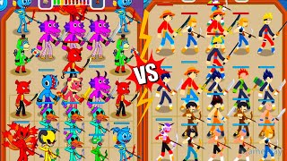 Merge Monster Friends Vs Merge Stickman Warriors ⭐ Merge Simulator Battles