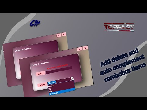 c# | Add delete and auto complement the items of combobox in c#