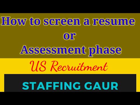 How to screen a resume | US IT Training | US Recruitment