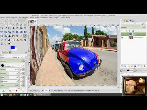 GIMP 2.10.x - Mudar cores com camada em modo Matiz HSV, ou HSV Hue em inglês.