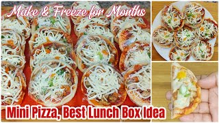 Kids Lunch Box Ideas | Mini Pizza Recipe | No Oven, No Baking | How to Freeze for Months |