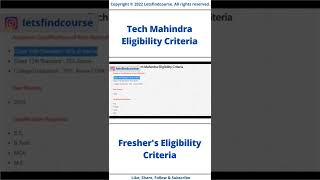 (Updated) Tech Mahindra Fresher's Eligibility Criteria #techmahindra #freshers