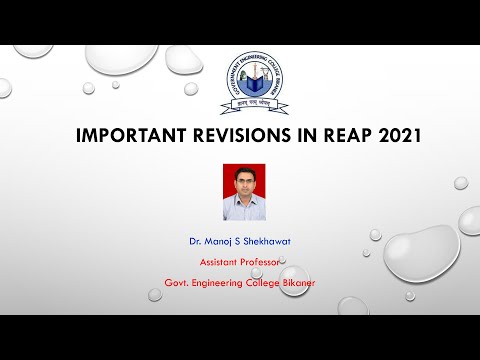 Revisions in REAP 2021