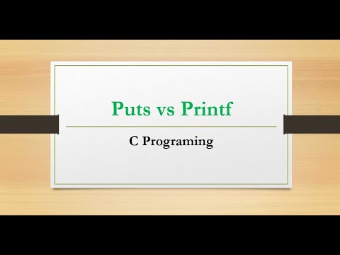 Puts vs Printf. C programing tutorial for beginners