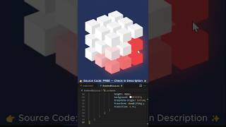 🧊 3D Cube Grid Animation Using Pure CSS | Free Source Code #shorts