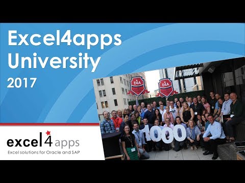 Excel4apps University 2017