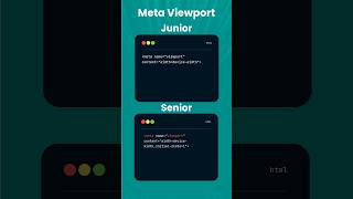 meta view port in html Junior Vs senior #html #webdevelopment #htmlpro #webview #htmleditor