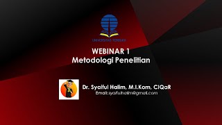 TUWEB 1 Metodologi Penelitian Universitas Terbuka bersama Dr. Syaiful Halim, M.I.Kom, CIQaR