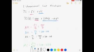 Cost functions: TC to MC, TC=FC+VC. Math with context.