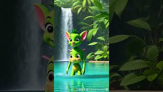 "Sprig and the Waterfall Pool: A Jungle Moment .  #animation #marinemystery #ecofriendlyarchitecture