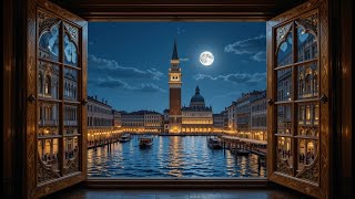 Gold Framed Vintage Window | A Magical Night in Venice with Timeless Elegance