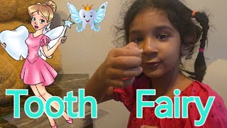First tooth fall out tooth fairy | First baby teeth fall out | Money surprise from tooth fairy