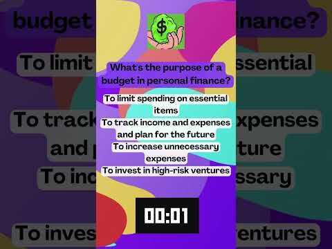 Financial Trivia | What's the purpose of the budget in personal finance? #dividends #finance #stocks