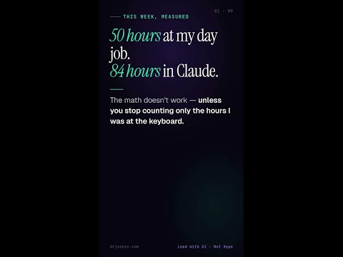 I worked 50h at my day job. Claude ran 84h. Same week.